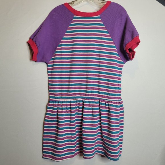 Vintage Girls Dress KLL Pink Purple Stripe Acrylic Pullover Drop Waist Size 16.5 - Picture 7 of 7